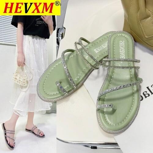 Summer 2021 Women wear herringbone rhinestone casual beach kitten heel Romanesque woman sandal kitten heel women sandals