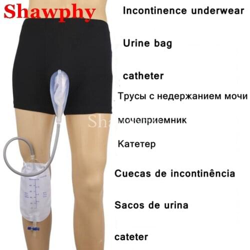 Reusable 500ml Urine Leg Bags Male Urinal Bag Silicone Urine Funnel Pee Holder Collector with Catheter For Old Men Free size