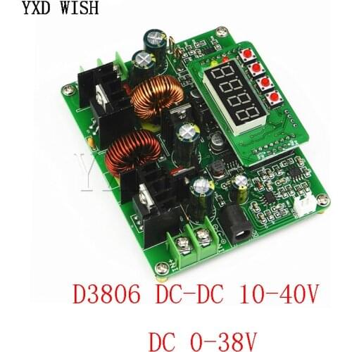 D3806 CC/CV DC-DC 10-40V to DC 0-38V Step Up/Step Down Boost Buck Converter Module Adjustable Voltage Current Power Supply Board