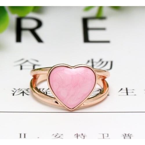 New Fashion Original 925 Silver Rose Pink Heart Ring For Women Wedding Engagement Pan Rings DropShip Wholesale