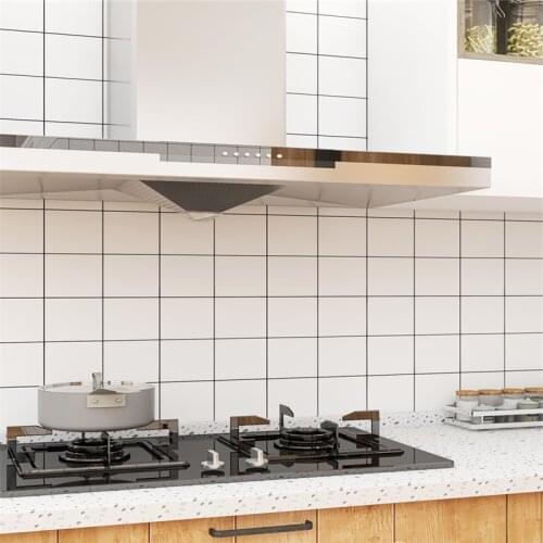 Nuelife Lattice Pattern Kitchen Oil-Proof Bathroom Waterproof Self-Adhesive Stove Top Fireproof High Temperature Wall Sicker