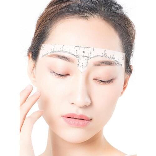 Disposable 50pcs/Lot Eyebrow Ruler Sticker Adhesive Microblading Guide Permanent Makeup Tool