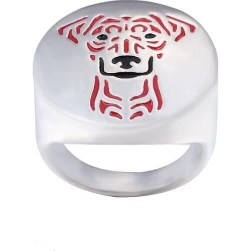 Wholesale German Pinscher with color selection enamel ring lovers and owners-unisex