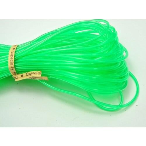 10 Meter Transparent Green 2mm Hollow Rubber Tubing Jewelry Cord Cover Memory Wire