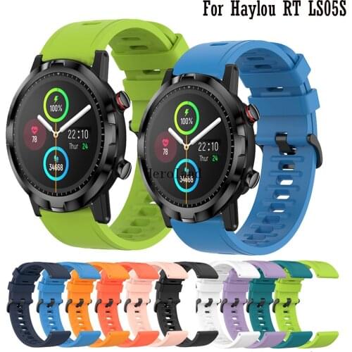 22MM Silicone WatchStrap For Xiaomi Haylou RT LS05S / MI Watch Color SmartBand Bracelet WirstStrap Accessories Belt Wristband