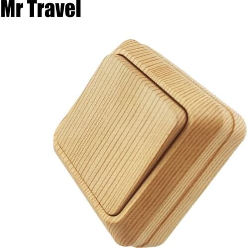 EU Standards Wall Switch Flame Retardant Panel Indicator Light Wood Grain Wall Mounted Push Button Switch,30% On Sale,16A,1 Gang