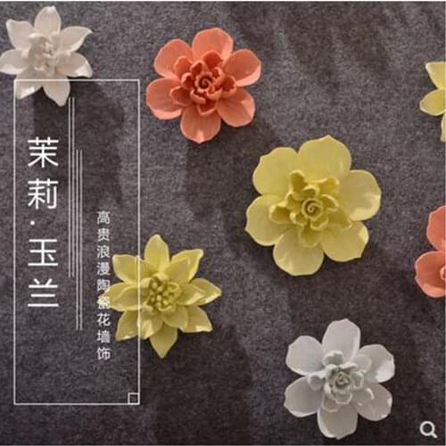 Three-dimensional wall stickers crafts, beautiful jasmine and magnolia, creative living room bedroom wall background wall decora