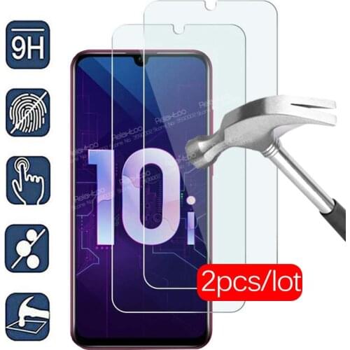 2pcs protective glass on honor 10 lite Glass For huawei honor 10i honor10 light 10lite honer 10 i screen protector safety Film