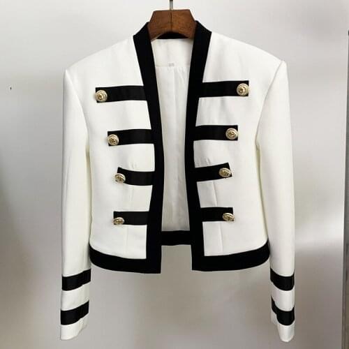2021 auutmn fashion Handsome retro palace double breasted slim-fit jacket women