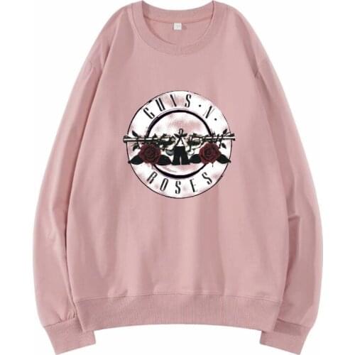 GUNS and Roses rock band pure cotton women sweatshirt plus size hoodie pullovers pocket vintage sweatshirt women clothessweater
