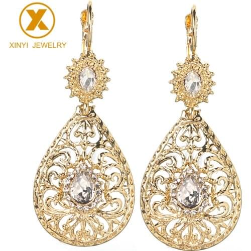 Classic Moroccan style noble cut rhinestone ladies jewelry earrings