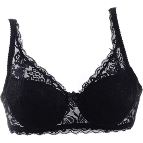 Spring and summer thin women plus size bra A B C D lace bra female lingerie deep V sexy big size bra Plus Size brassiere