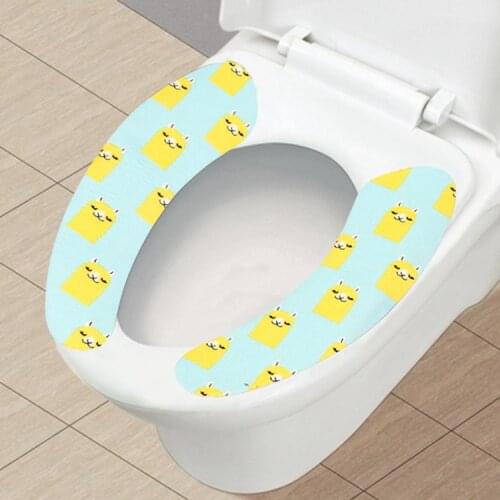 1 pairs New Washroom Warm Washable Health Sticky Toilet Mat Seat Cover Pad Household Reuseable Soft Toilet Seat Cover