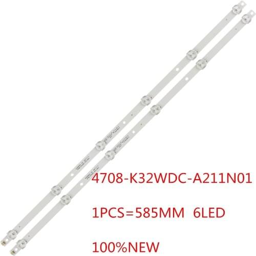 10pcs/lot LED backlight strip 6 lamp for 32inch K320WDC1 A2 4708-K32WDC-A2113N01 585MM TX-32ER250ZZ K320WDC2B 6V 100%NEW