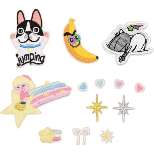 100pcs/lot Embroidery Patch Horse Dog Angel Love Bow Clothing Decoration Backpack Sewing Accessories Diy Iron Applique