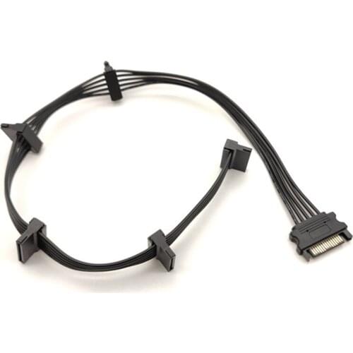 15Pin SATA Power Supply Splitter Cable Hard Drive 1 Male to 5 Female Extension Power Cord for DIY PC Sever