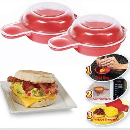 2Pcs/set Easy Cooking Tool Microwave Cheese Egg Cooker 1 Minute Fast Egg Hamburg Omelet Maker Kitchen Cooking Tool