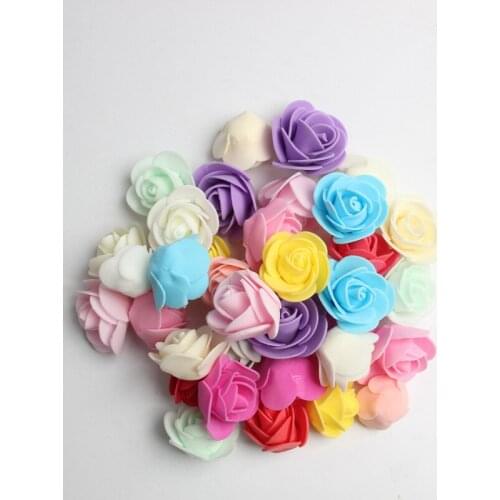 500pcs 3.5cm Simulation Mini PE Rose Flower Head PE Foam DIY Rose Flower Head Bud