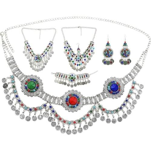 Gypsy Coin Bead Head Chain Indian Ethnic Tribal Hair Jewelry Clip Headdress Rhinestone Bohemia Forehead Wedding Hair Accessories