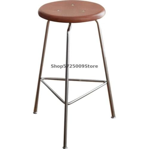 Ant Bar Stool Nordic Modern Simple Household Solid Wood Bar Chair Japanese Iron Leisure High Foot Bar Chair