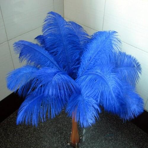 Free shipping 10 PCS beautiful natural blue ostrich feather 40-45 cm / 16 to18 inches