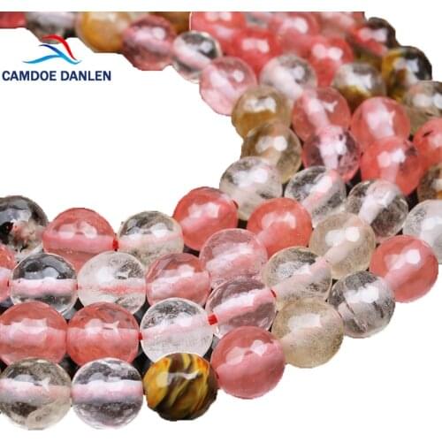 CAMDOE DANLEN Crystal Glass Beads Faceted Watermelon Round Strand Loose Beads 6/8/10/12MM Diy Fashion Jewelry Making