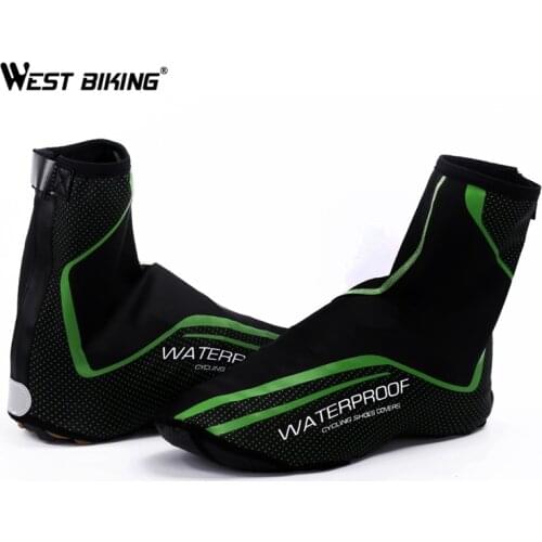 WEST BIKING Cycling Shoes Cover Full Waterproof Zipper Winter Thermal Bike Overshoe MTB Bicycle Shoe Cover Copriscarpe Ciclismo