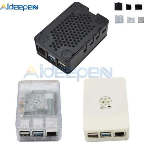 Black White Case Box for Raspberry PI 4 Model B ABS Plastic Case Box Cover Shell Enclosure Housing for PI4 with Heat Sink