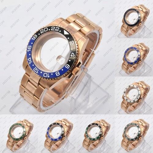 NEITON 40mm Black PVD Case Sapphire Glass Black Fit ETA2836 NH35/36 Mingzhu DG2813/5833 Miyota 8215/8205 Back Transparent Glass