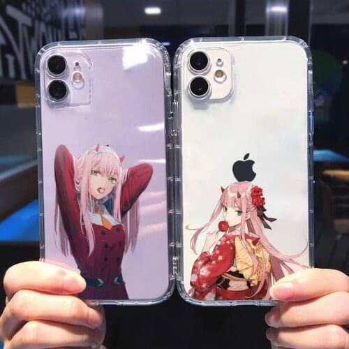 Darling in the FranXX Phone Case Transparent for iPhone 6 7 8 11 12 s mini pro X XS XR MAX Plus cover funda shell