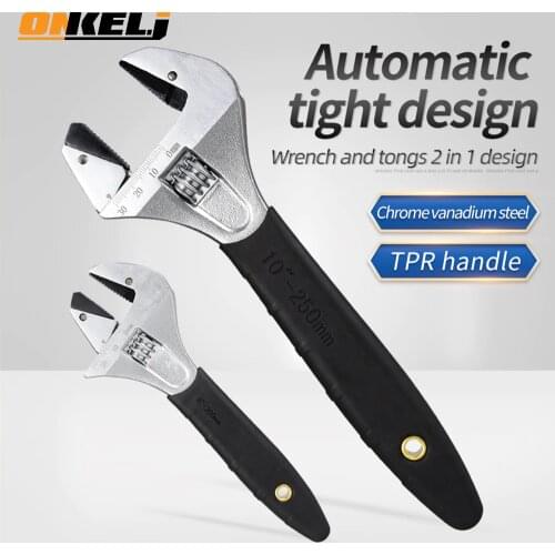 Onkel.J Spanner Adjustable Ratchet Wrench with Non-Slip Handle, Plumbing Bathroom Pipe Ratchet Wrench Repairing Tool