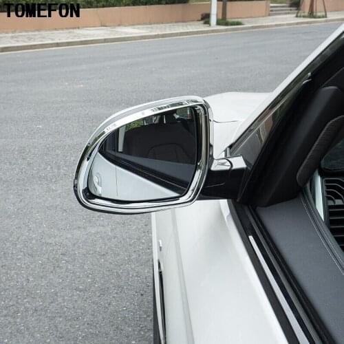 TOMEFON ABS Chrome Car Rearview Mirror Eyebrow Cover Frame Decoration Trim For BMW X3 G01 2018 Car Exterior Styling 2pcs