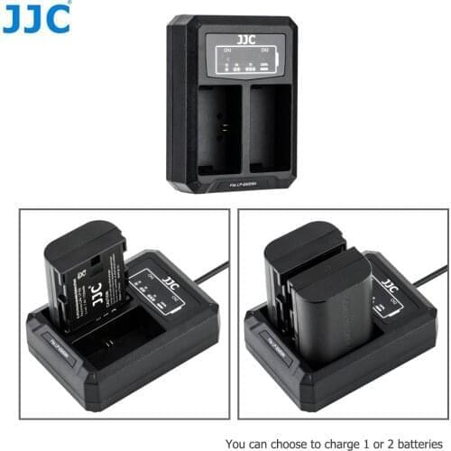 JJC USB Dual Battery Charger for Canon LP-E6 LP-E6N EOS R R5 R6 6D Mark II 5D Mark IV III II 70D 80D 6D 7D Replaces LC-E6 LC-E6E