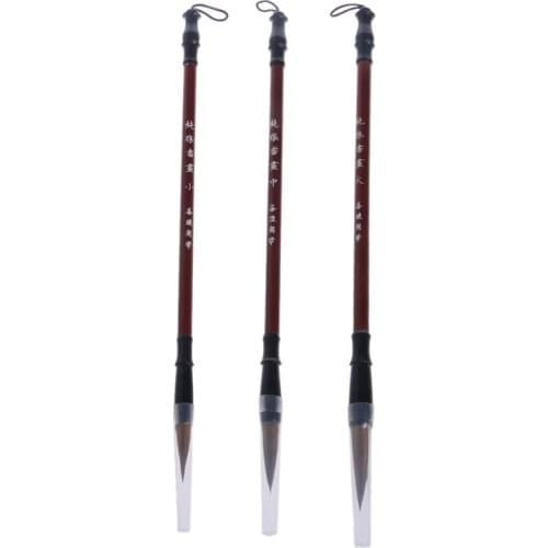 1PC Chinese Calligraphy Brushes Pen Wolf Hair Writing Brush Wooden Handle L41E