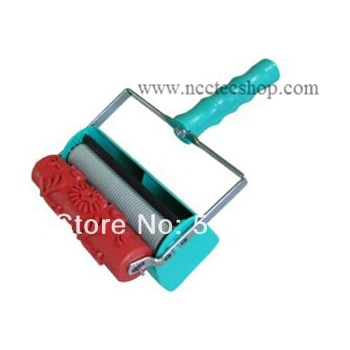 A combo package of 7'' NCCTEC two color wall decoration machines with 1 pcs of red hard rubber decorative roller FREE shipping