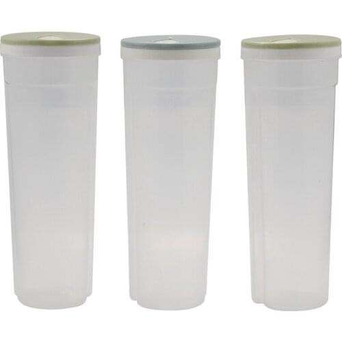 3 pcs Tall Food Storage Cylinder Shaped Spaghetti Noodle Container Box for Grain Cereal Oatmeal Nuts Beans