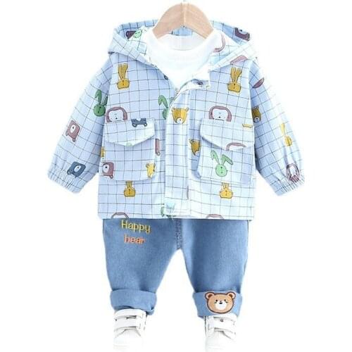 New Autumn Baby Clothes Children Boys Girls Cartoon Casual Hooded Jacket Pants 2Pcs/Sets Toddler Sports Clothing Kids Tracksuits