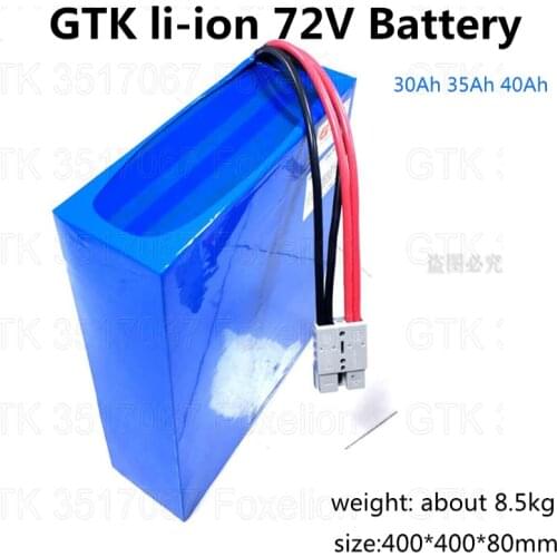 GTK 72V 30Ah 40Ah 35Ah Li-ion battery Pack lithium battery pack with 50A BMS for ebike and tricycle + 5A charger