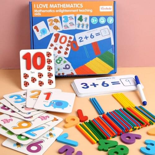 Montessori Math Toys Preschool School Addition Subtraction Training Number Cognition for Kids Early Education Counting Sticks
