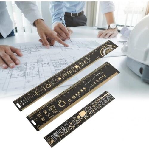 3PCS 6.3/7.87/10.23 inch Multifunctional Printed Circuit Board Ruler for Electronic Engineers Printed Circuit Board Ruler Kit