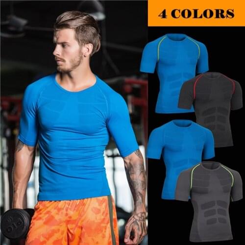 Men short sleeve Breathable shirt underwear High-Elastic tank tops body shaper