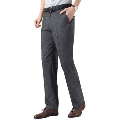 2020 Summer Straight Men Suit Trouser Spring New Style Mens Cotton Linen Casual Pants Breathable Flax No Ironing Casual Pants