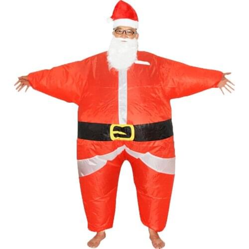 Inflatable Santa Suit Full Body Suit Jumpsuit Costume For Kids Adult Christmas Party Cosplay