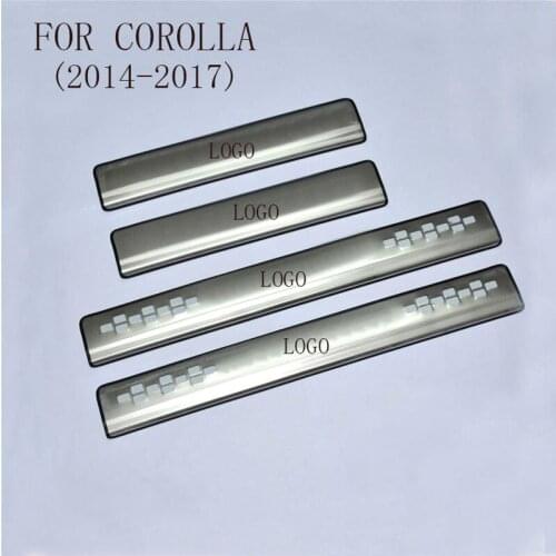 FIT For Toyota Corolla 2014 2015 2016 2017 Stainless Steel Door Sill Protector Pedal Scuff Plate Cover Trim Car Styling 4Pcs