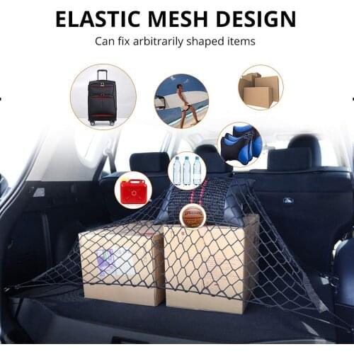 For Nissan Qashqai J10 J11 X-trail T32 T31 Tiida Versa Car Trunk Luggage Storage Cargo Organiser Nylon Elastic Mesh Net