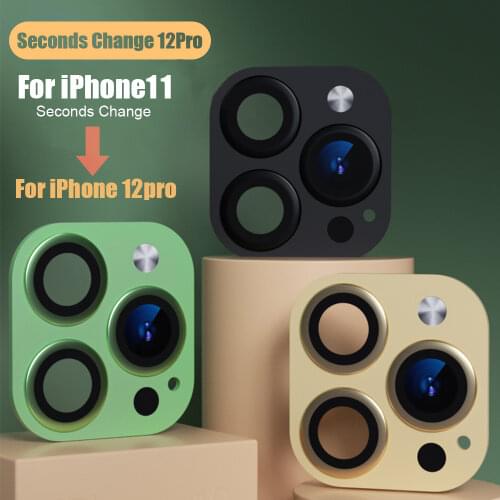 Update For iPhone 11 Second Change 12 PRO 12Pro Camera Lens Back Film Modified Cover Titanium Alloy Screen Protector Phone Film