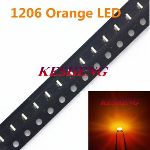 Orange/Amber 1206 SMD SMT Super bright LED lamp light High Quality New 600-610nm 200-300mcd 2.0-2.6v smd 1206 led diodes 5000PCS