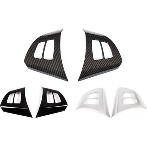 A Pair ABS Carbon Fiber Car Styling Steering Wheel Button Decoration Cover Trim Frame For BMW X5 X6 E70 E71 E72 2008-2013