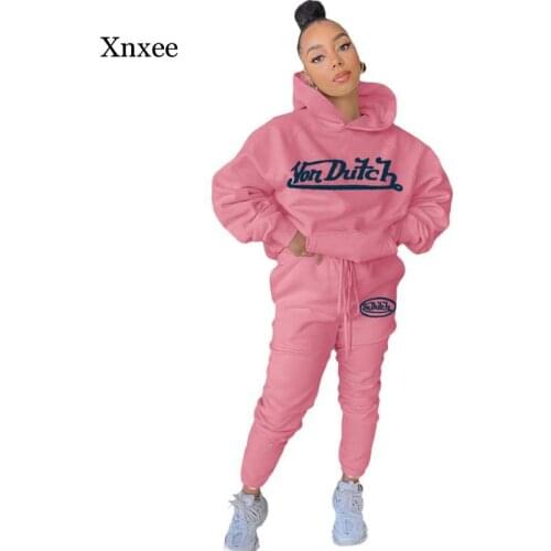 Autumn and Winter Casual Wear Womens Sportswear Suit Hooded Sweater Sweatpants Suit Sportswear Two-Piece Suit