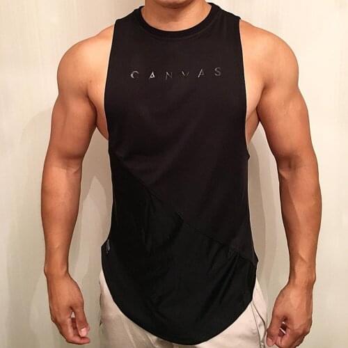 Richkeda Store New Bodybuilding Sporty Tank Top Men Gyms Fitness Workout Sleeveless Shirt Male Stringer Singlet Summer Casual